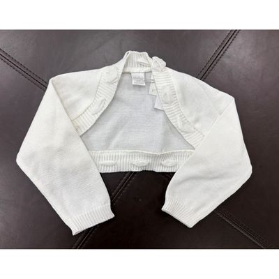 BOLERO CARDIGAN PANNA IVORY RIBBON TRIM / 2645