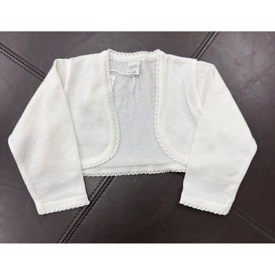 BOLERO CARDIGAN IVORY PANNA SMALL CROCHET EDGING / 18745