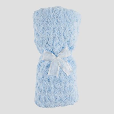 FUR BLANKET LIGHT BLUE RAISE