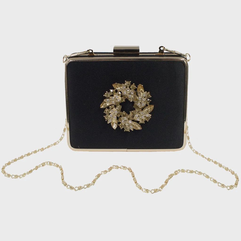 SQUARE PURSE604F BLK R / S TR
