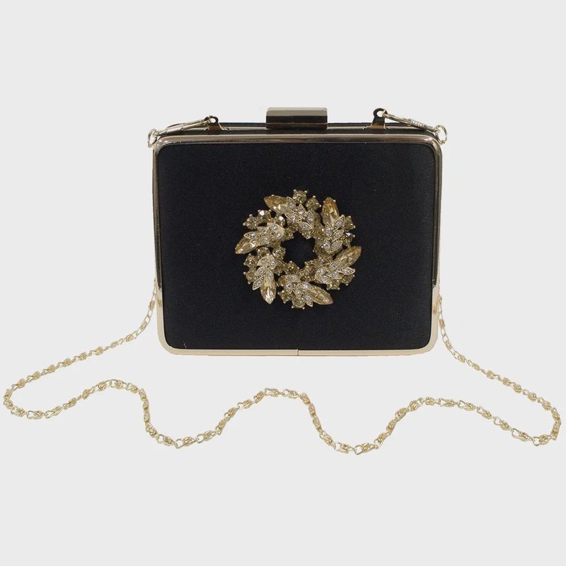 SQUARE PURSE604F BLK R / S TR