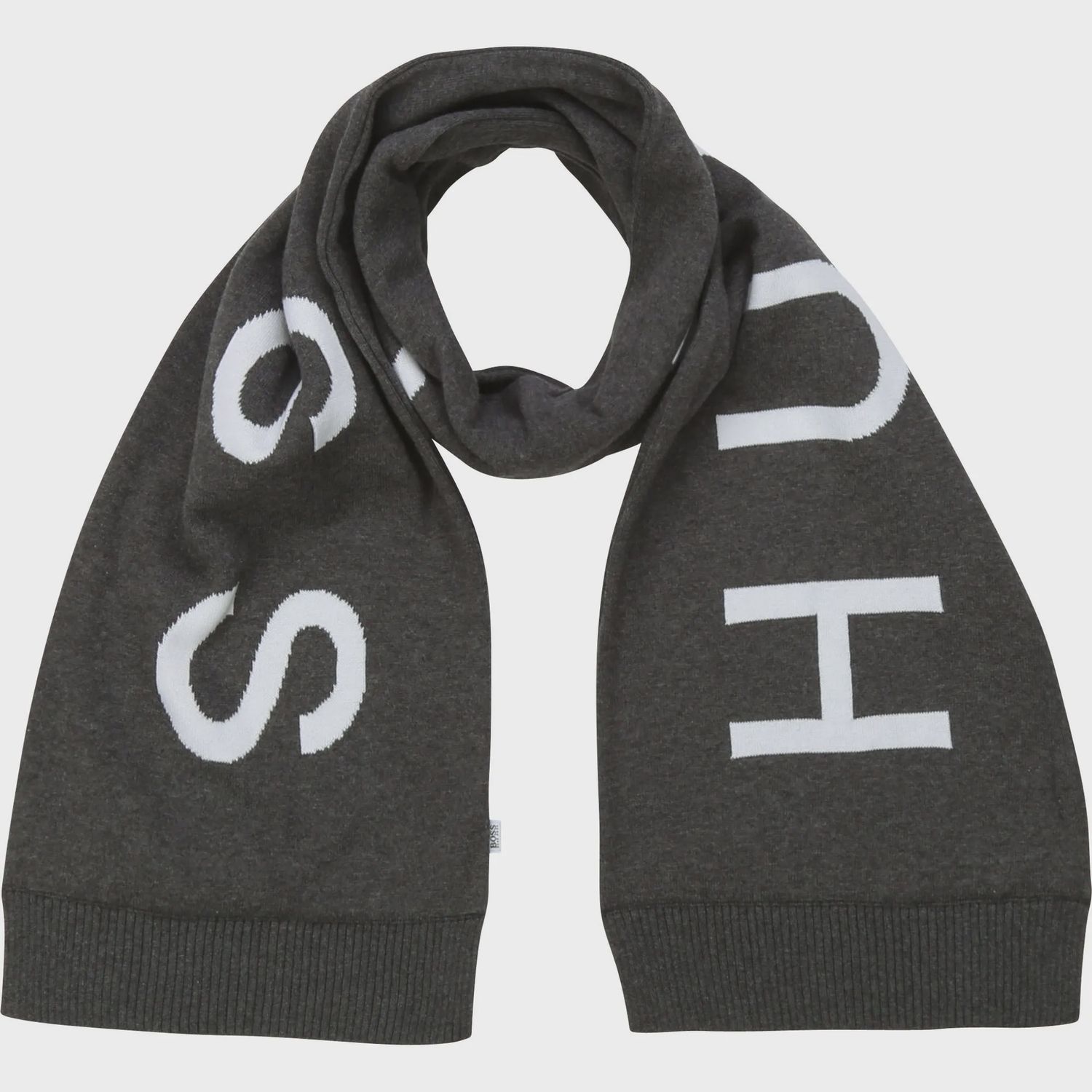 KNIT SCARF HEATHER GREY WHIT