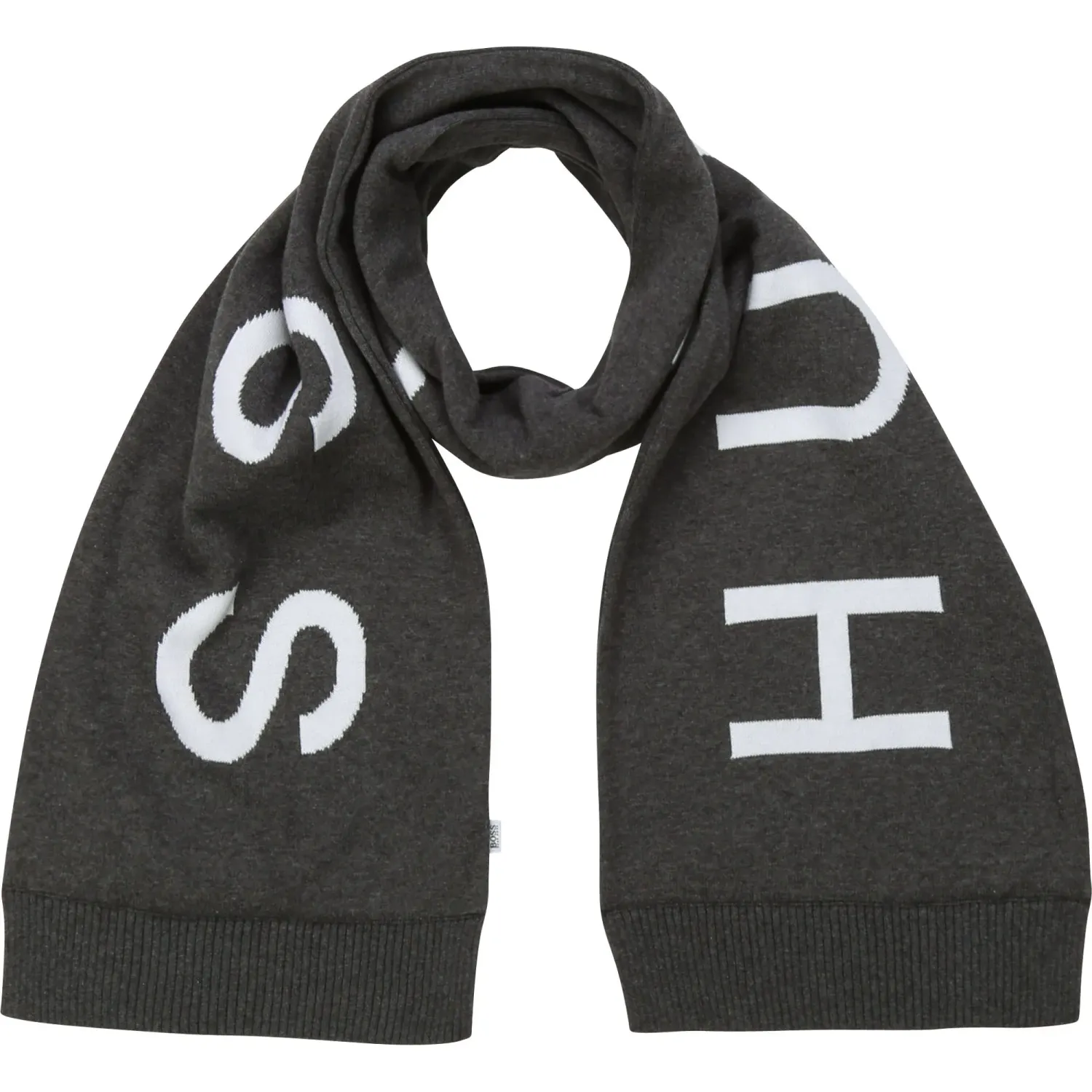 KNIT SCARF HEATHER GREY WHIT