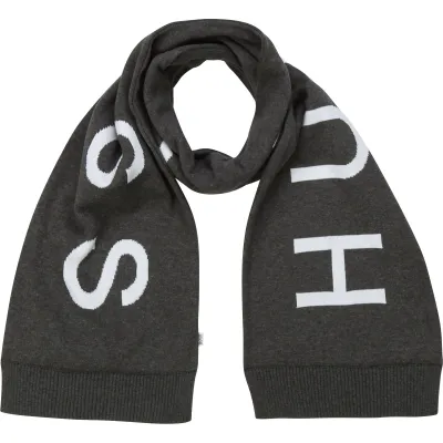KNIT SCARF HEATHER GREY WHIT