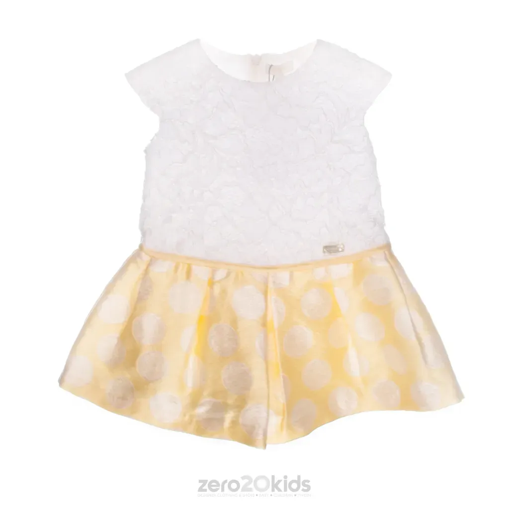 DRESS243 WHT LACE BOD / YEL DRESS243 WHT LACE BOD / YEL