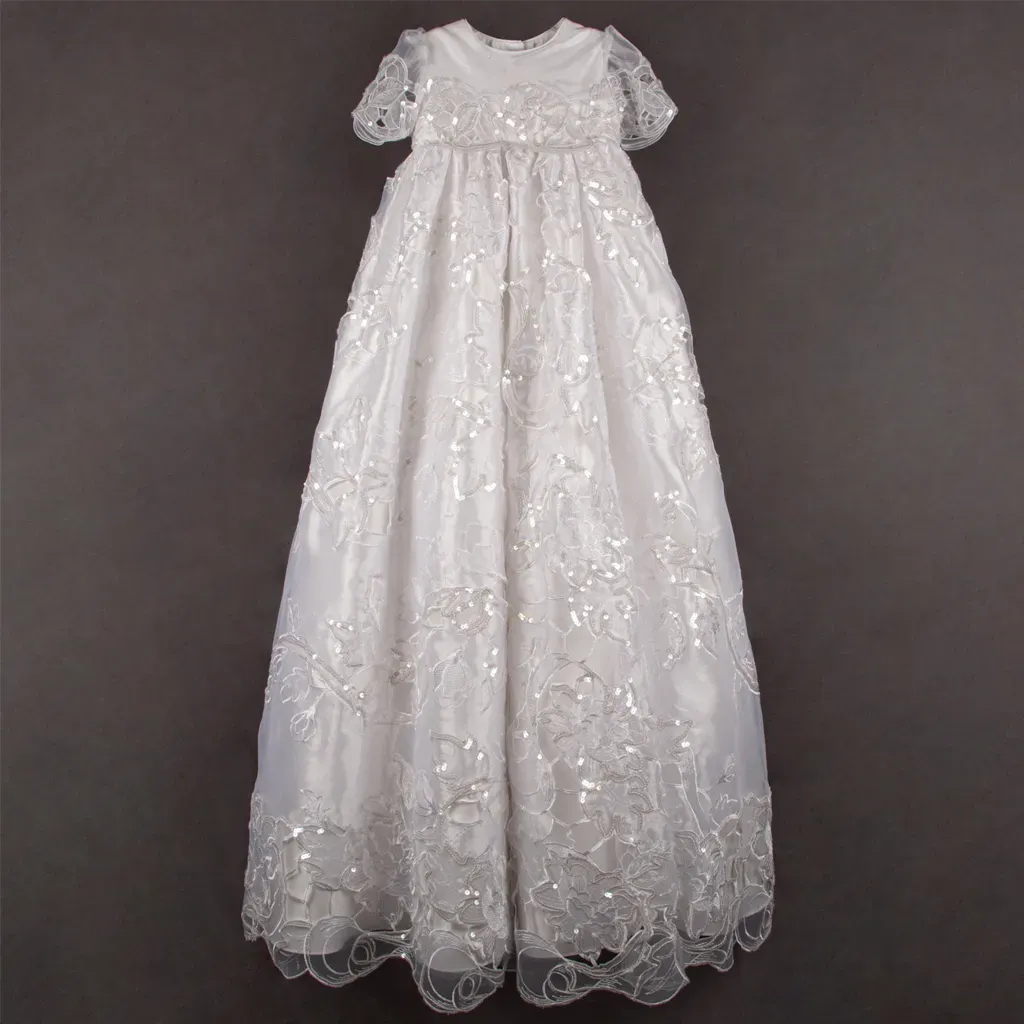 GOWN & BONNET ALOVER EMB TULLE