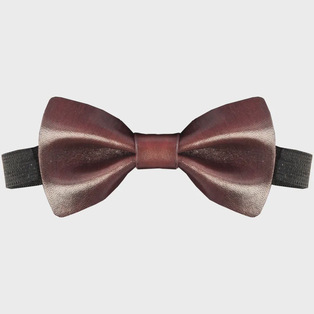 LEATHER BOWTIE BURGUNDA