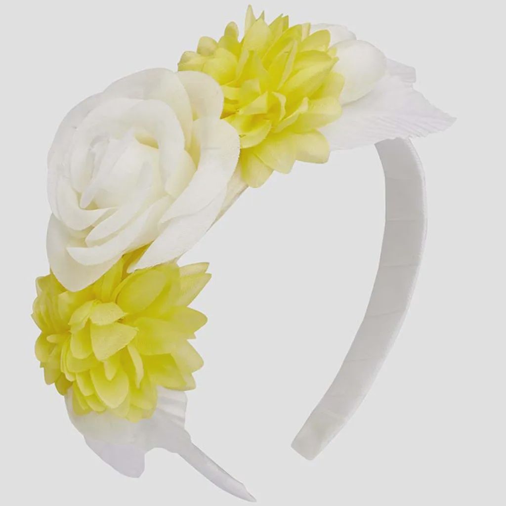 HEADBAND0589 YEL WHT FLOW T