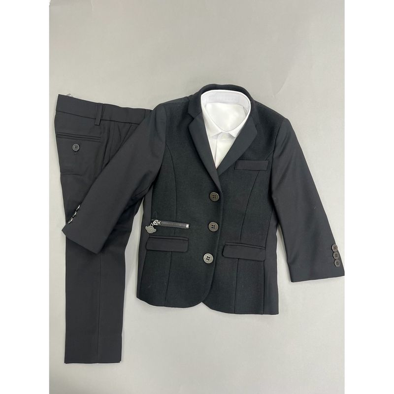 2 PC BLAZER & PANT BLACK ZIP POCKETS TECHY / L8TBL