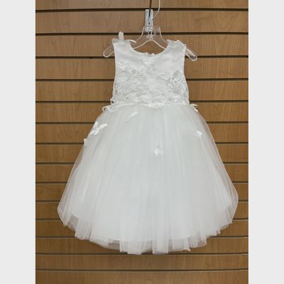 DD DRESS OFF WHITE EMBROIDERED & APPLIQUE BODICE TULLE SKIRT / 1110