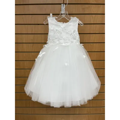 DD DRESS OFF WHITE EMBROIDERED & APPLIQUE BODICE TULLE SKIRT / 1110