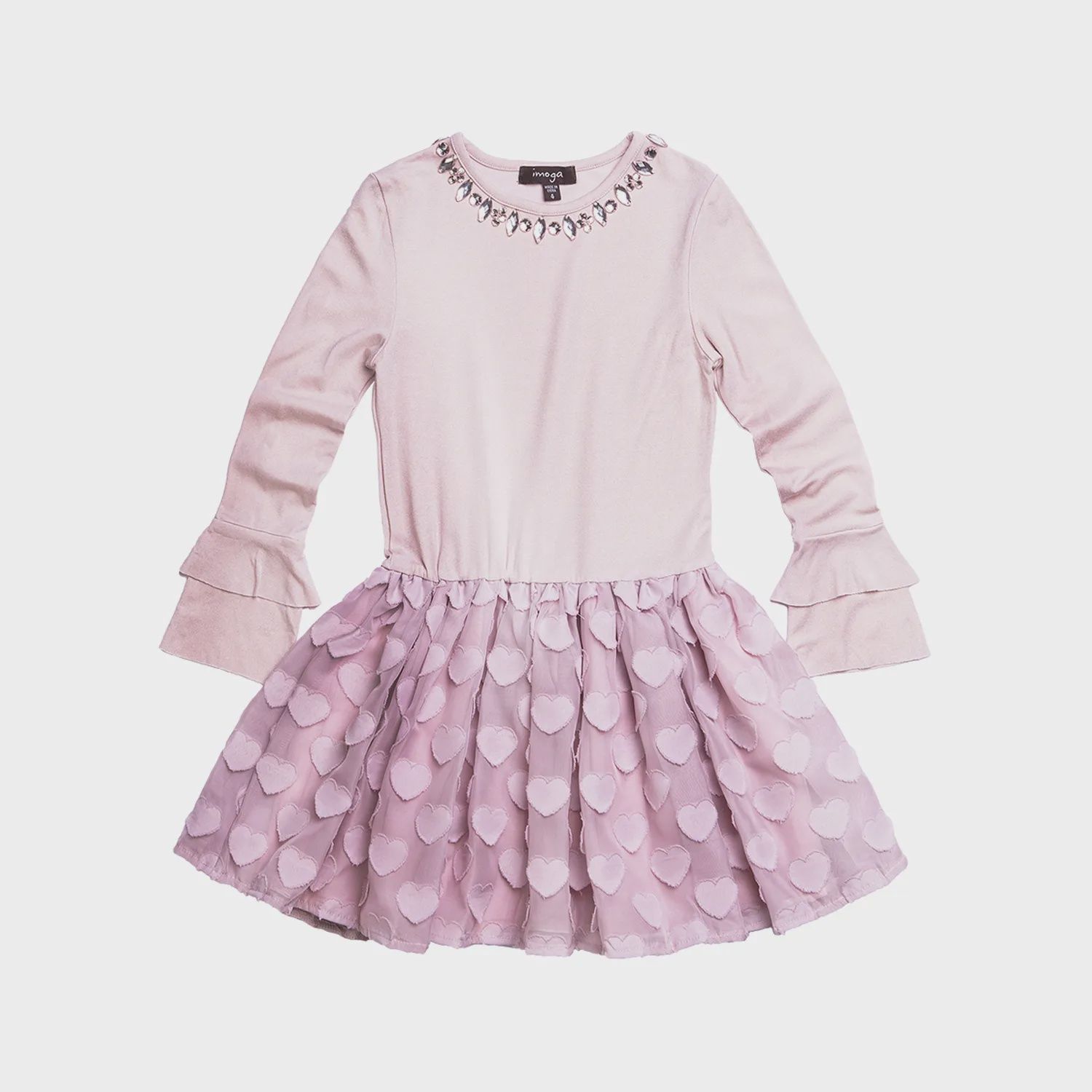 DRESS PINK JEWEL NECKLINE ME
