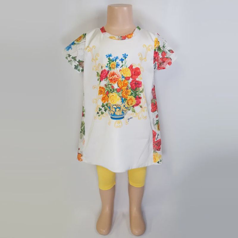 2PC TOP&LEG BJ13778 FLOR&YEL