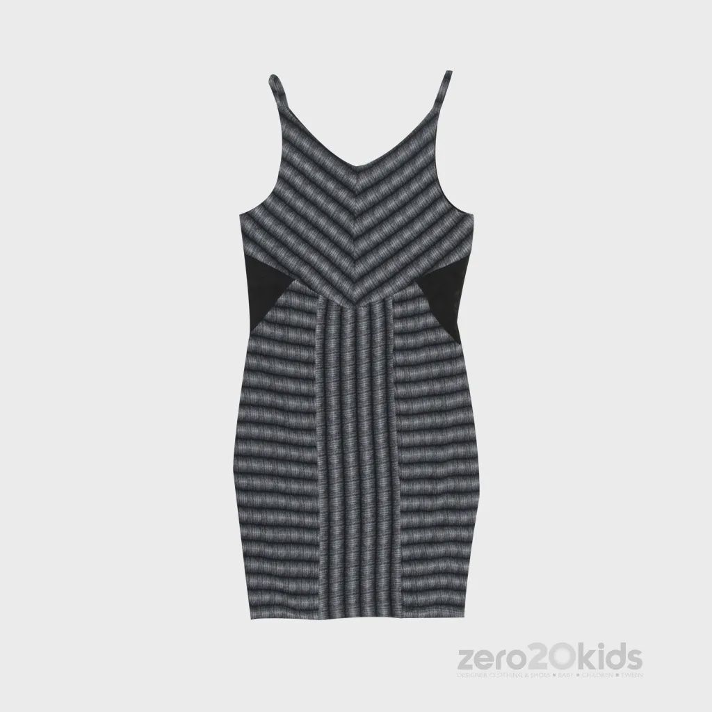 DRESS 8794 BLK / GRY KNT MESH T