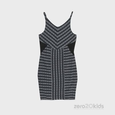 DRESS 8794 BLK / GRY KNT MESH T