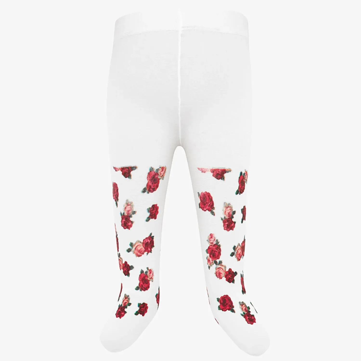 PANTYHOSE WHITE RED ROSES PRIN