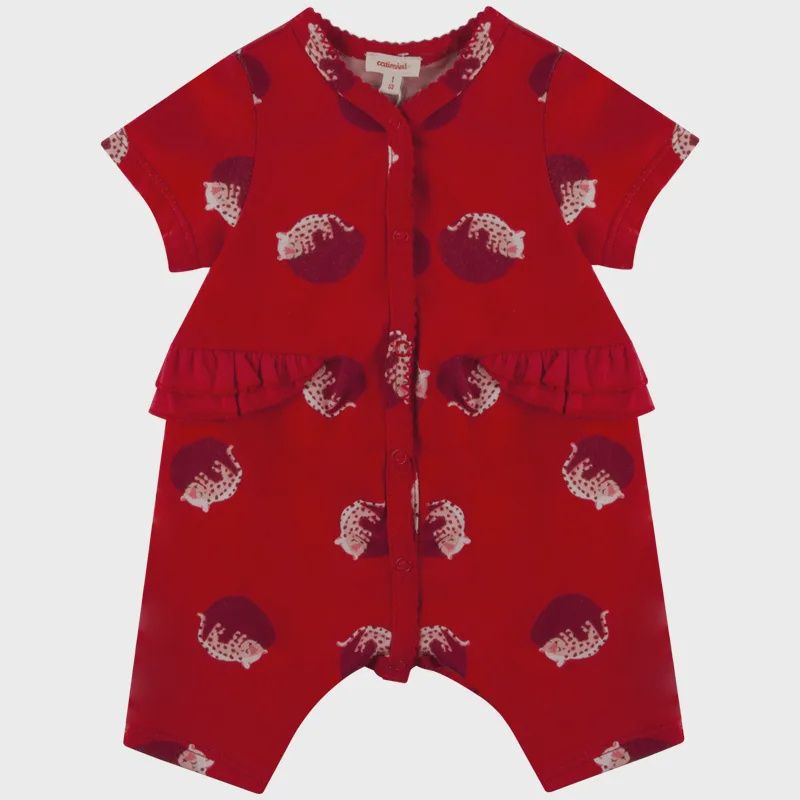 PYJAMA RED KITTEN PRINT FRONT