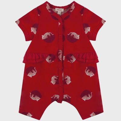 PYJAMA RED KITTEN PRINT FRONT