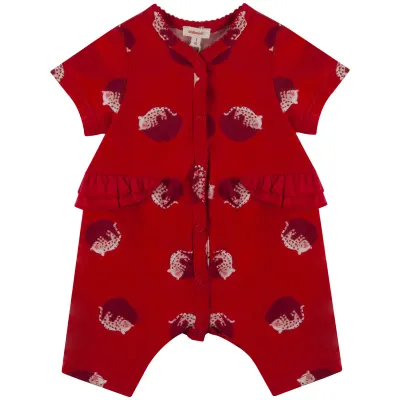 PYJAMA RED KITTEN PRINT FRONT