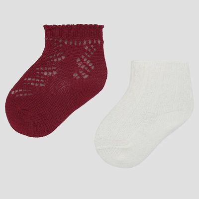 2 PACK SOCKS BURGUNDY AND CREA