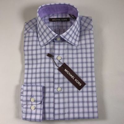 SHIRT LAVENDER CHECK NATURAL