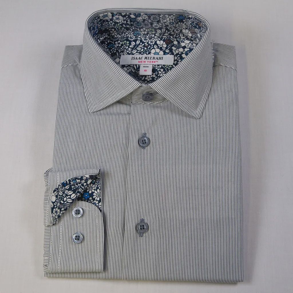 SHIRT SH9468 BLK STRP FLOR TR