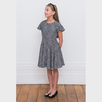 DRESS114F BLK / WH TWEED CAP