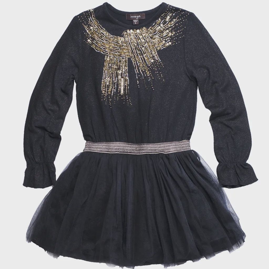 DRESS PRISCILLA GLD SEQ ELA /
