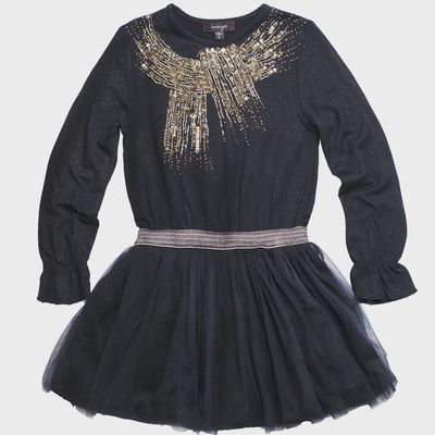 DRESS PRISCILLA GLD SEQ ELA /