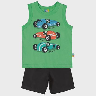 2PC SHORT SET3430 3CARS BLK