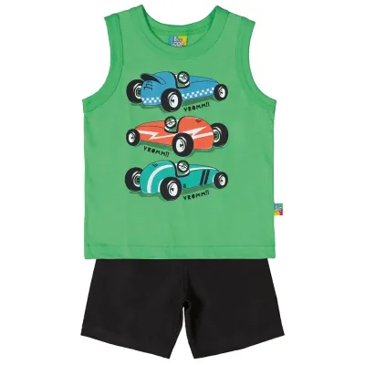 2PC SHORT SET3430 3CARS BLK