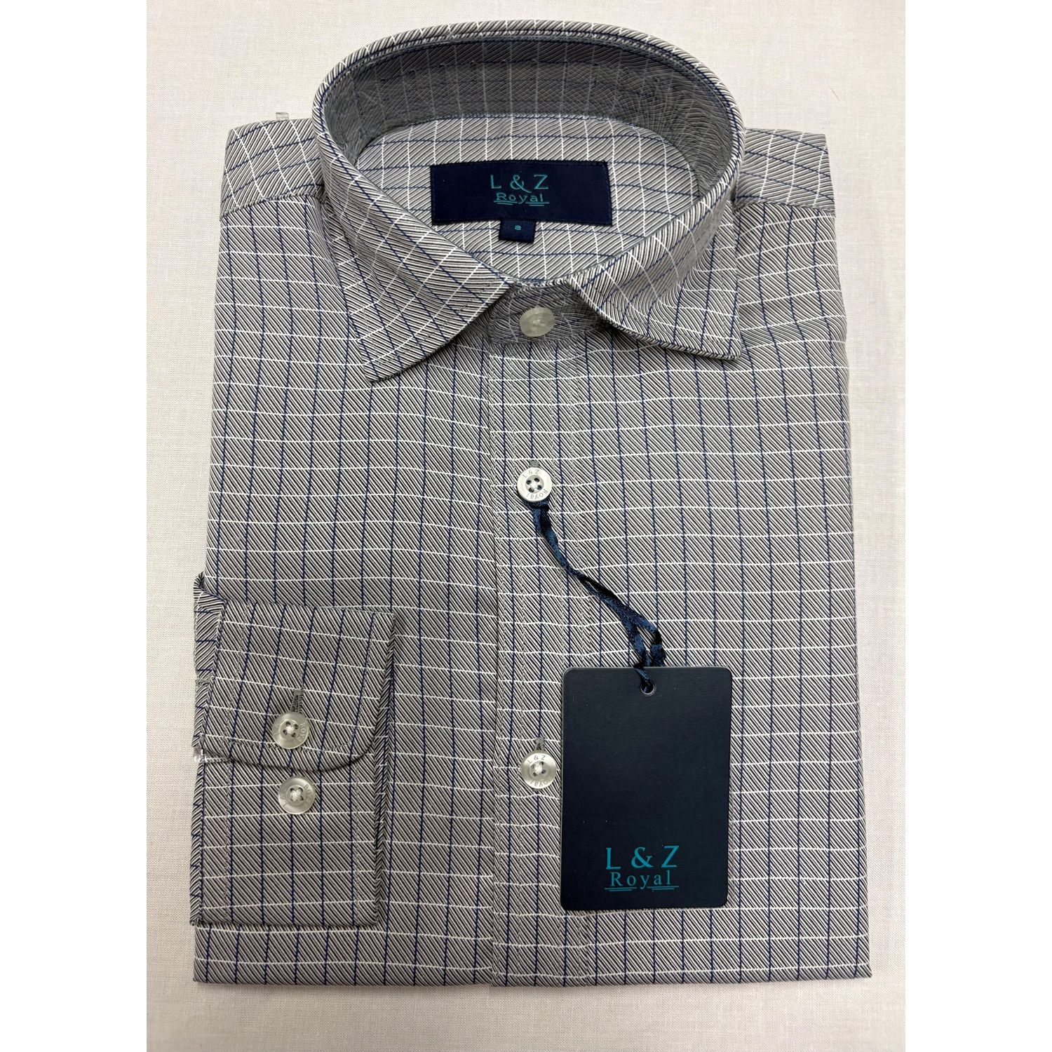 SHIRT 5605 GRY / WHT / BLK / BLU S