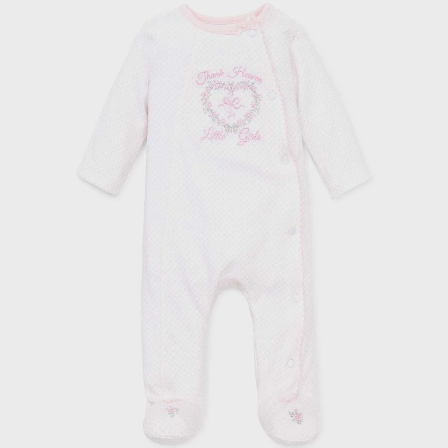 SLEEPER WHITE PINK DOT THANNK HEAVEN LITTLE GIRLS / LBQ01556N