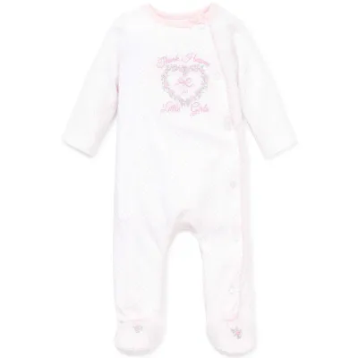 SLEEPER WHITE PINK DOT THANNK HEAVEN LITTLE GIRLS / LBQ01556N