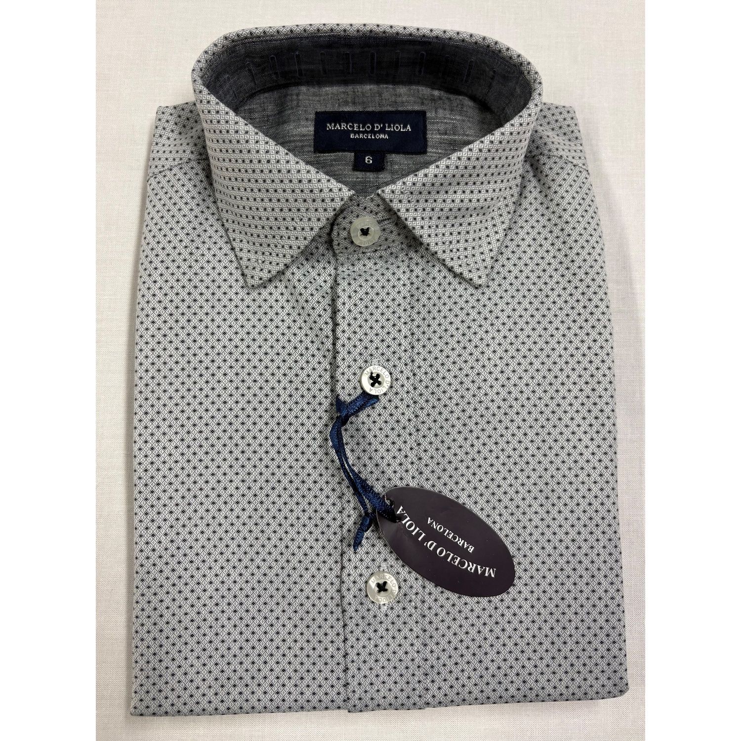 SHIRT 5703 METAL DOT BLK PRN