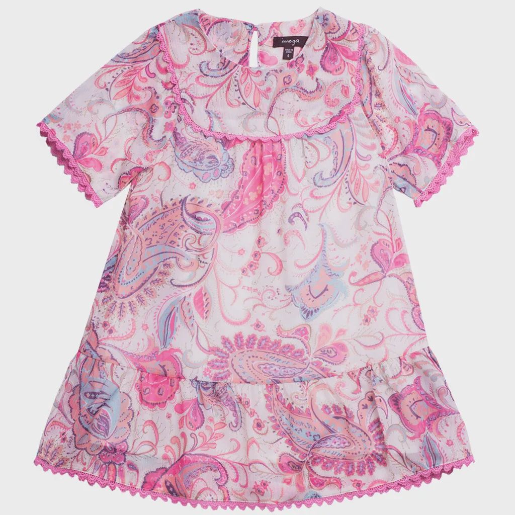 DRESS NOLA PAISLEY W SCALLOP
