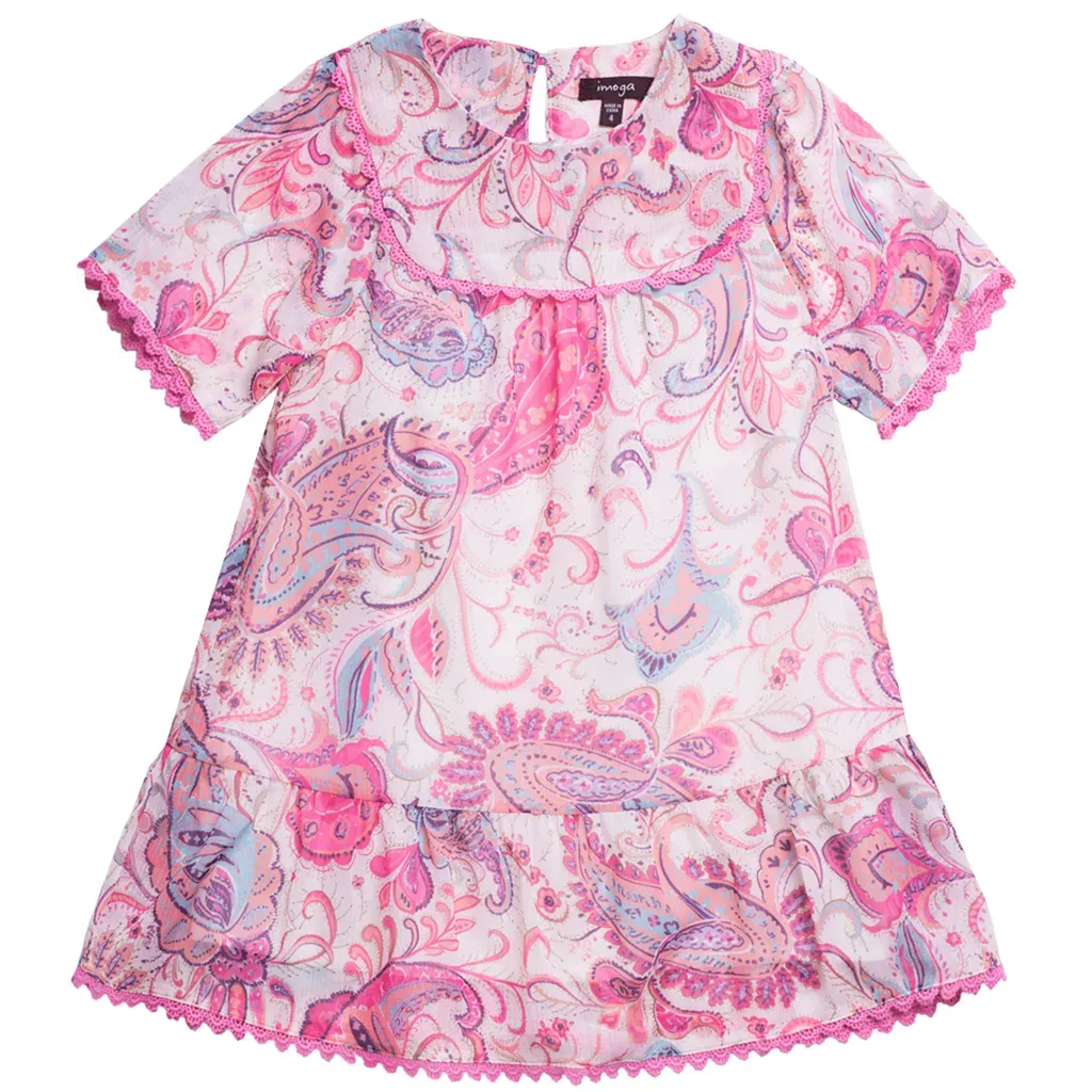 DRESS NOLA PAISLEY W SCALLOP