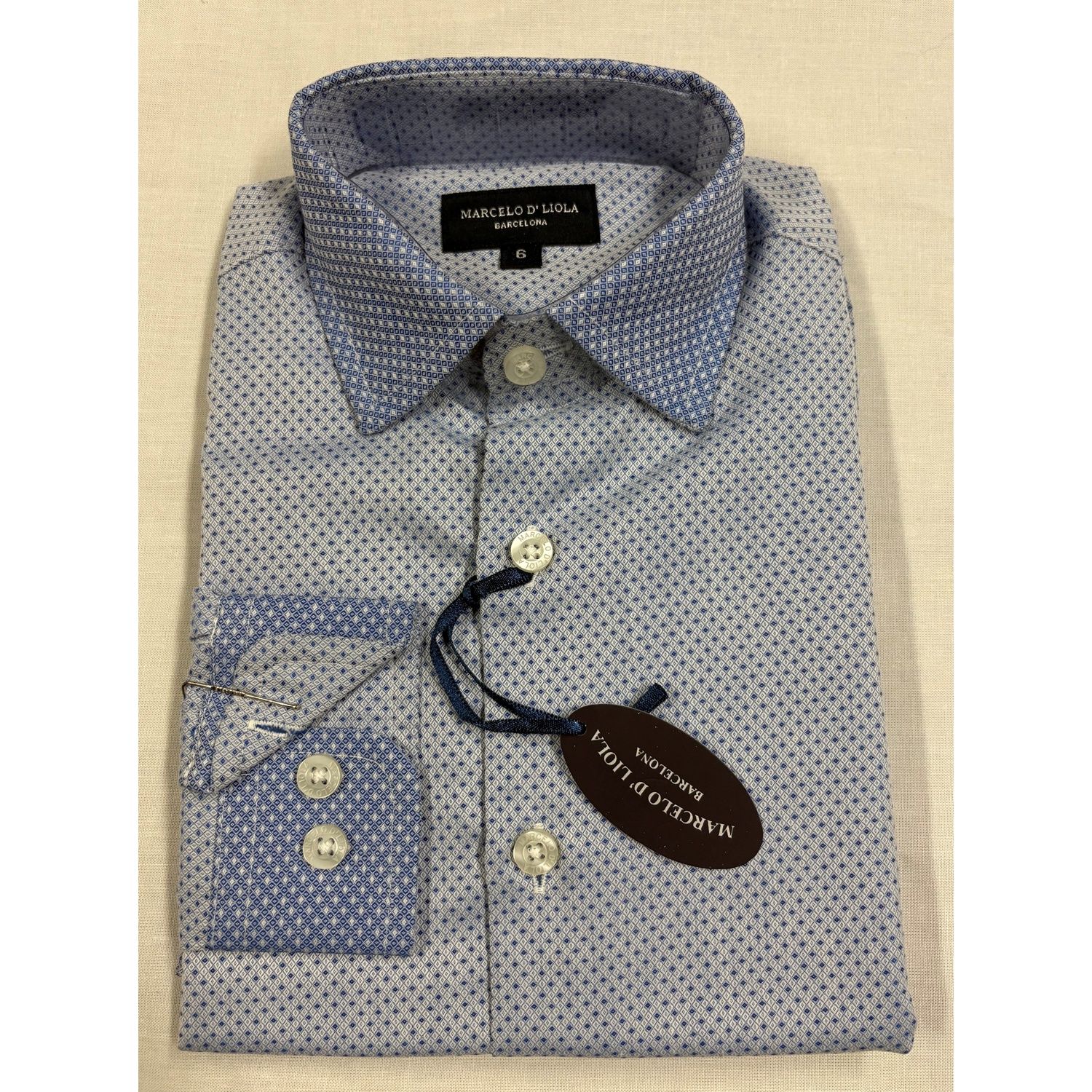 SHIRT 5704 STEEL BLUE DOT PRN