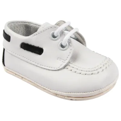 SHOE 9595A WHT NVY TRIM LACE