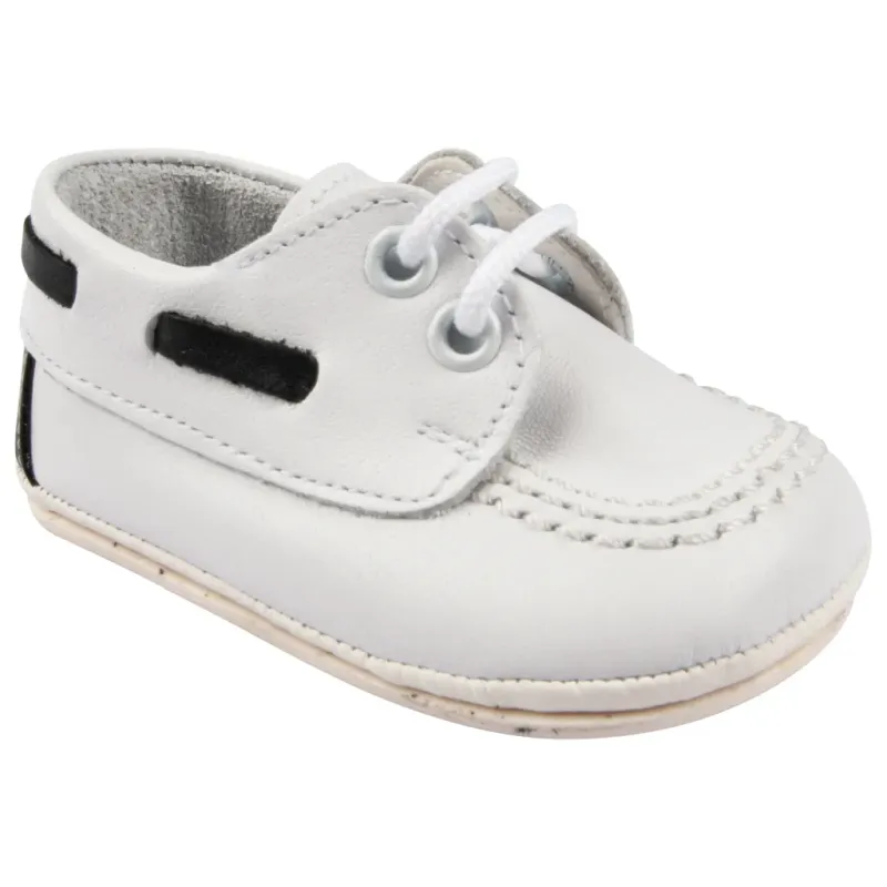 SHOE 9595A WHT NVY TRIM LACE