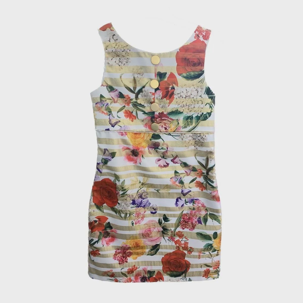 DRESS GOLD & WHITE MCL FLOWER PRI / 4131LM