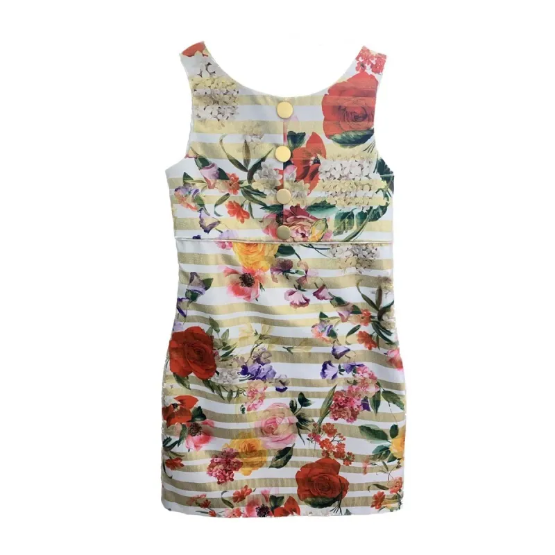 DRESS GOLD & WHITE MCL FLOWER PRI / 4131LM