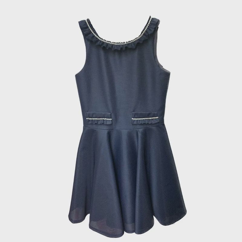 david charles blue dress DAVID CHARLES BLU-12M BABY GIRLS DRESS DC0059 – Brands Outlet main image 1