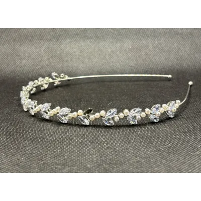 HAIRBAND PEARL & RHINESTONE SINGLE