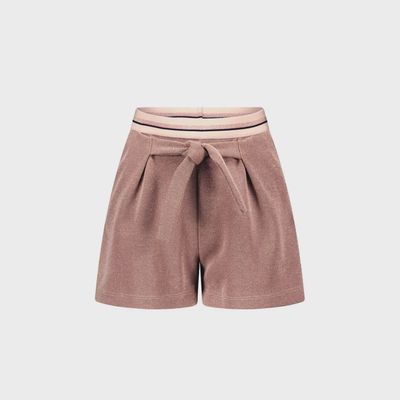 SHORT ROSY GINGER IMITATION TIE BELT SPARKLY ELASTIC WAISTBAND / N2125606