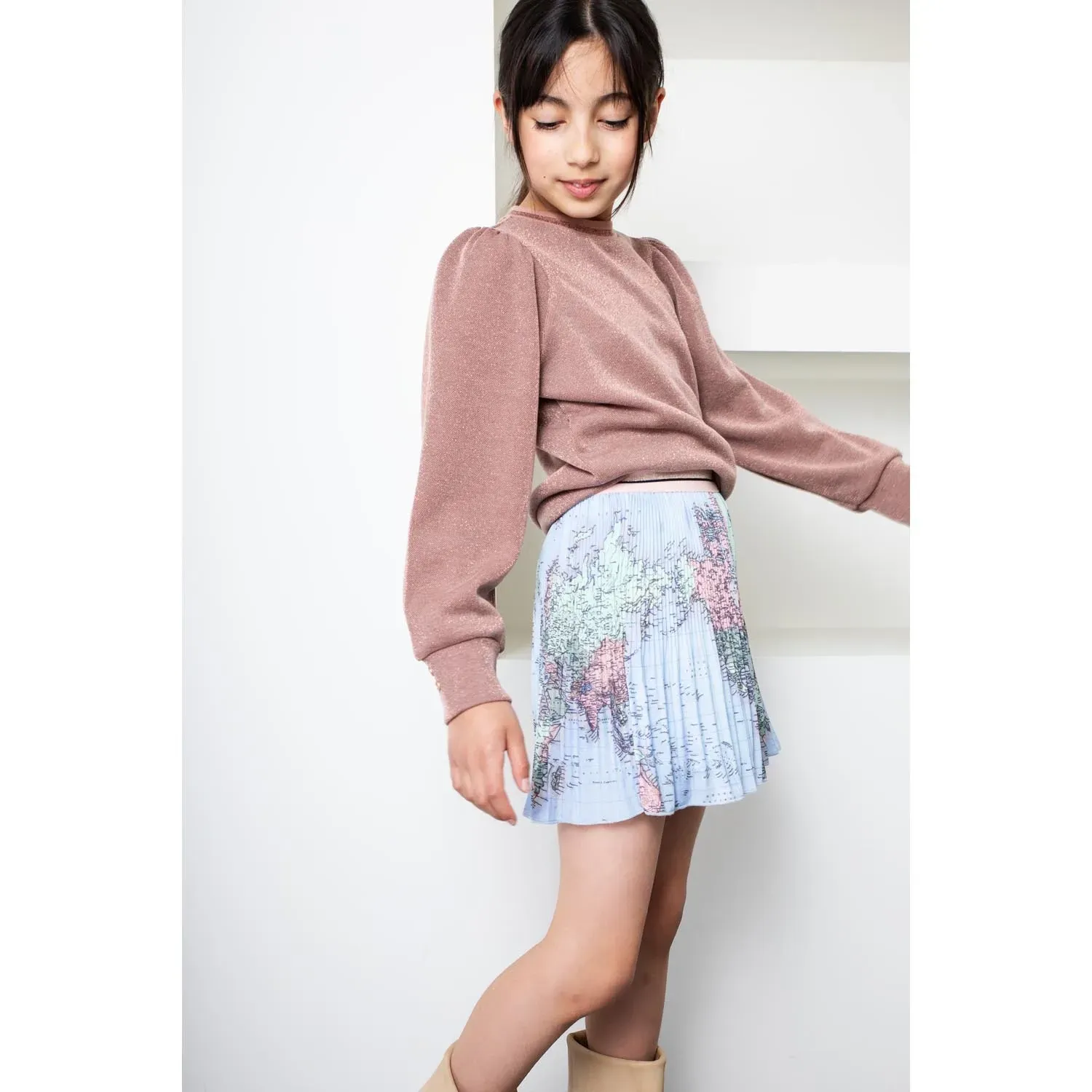 SWEATER KILAN LUREX PIQUE ROSY GINGER LONG PUFFED LONG SLEEVE / N2125302