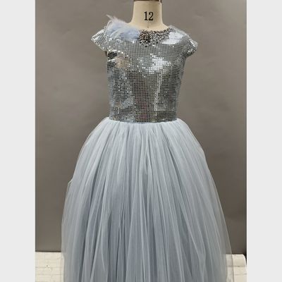 DRESS BLUE SQUARE JEWEL BODICE TULLE SKIRT / 20904