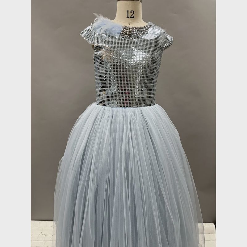 DRESS BLUE SQUARE JEWEL BODICE TULLE SKIRT / 20904 DRESS BLUE SQUARE JEWEL BODICE TULLE SKIRT / 20904