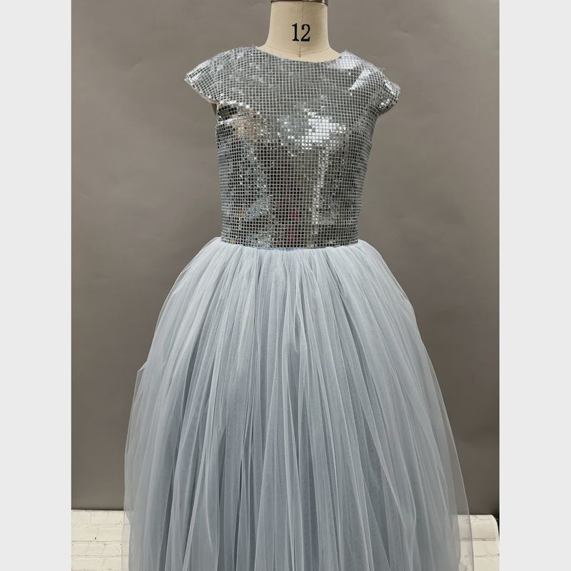 DRESS BLUE SQUARE JEWEL BODICE TULLE SKIRT / 20904