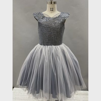 DRESS BLUE SEQUIN BODICE TULLE SKIRT / 20902